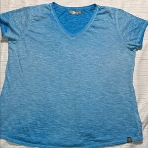 The North Face Heathered Sky Blue V-Neck Tee